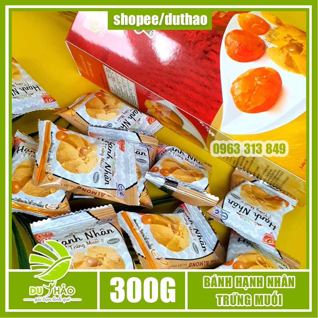 Bánh hạnh nhân trứng muối Tân Huê Viên 300g đặc sản Sóc Trăng, bột bánh min tan nhanh trong miệng rất ngon