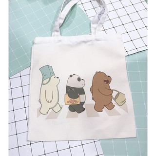 Túi tote ba anh em gấu bare bear TT3 hoạt hình dễ thương