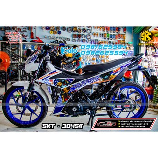 tem rời satria xanh trắng panda