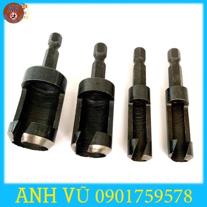 Bộ 4 mũi khoan lấy nút gỗ