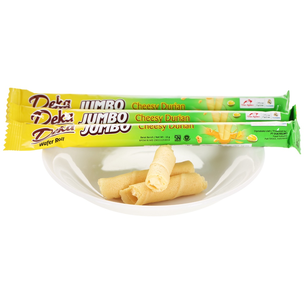 [Nhập khẩu Indonesia] Bánh quế Deka Phô Mai Sầu Riêng 320g (20 x 16g) - GIÒN TAN kết hợp vị BÉO của Phô Mai Sầu Riêng