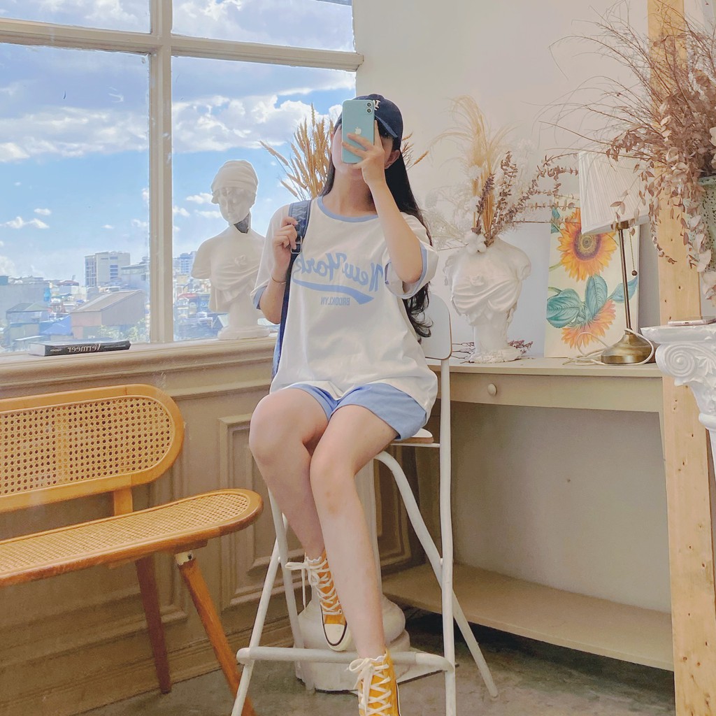 Bộ đồ thun NEW YORK 100% cotton nhiều màu ulzzang basic - Made by Fiin