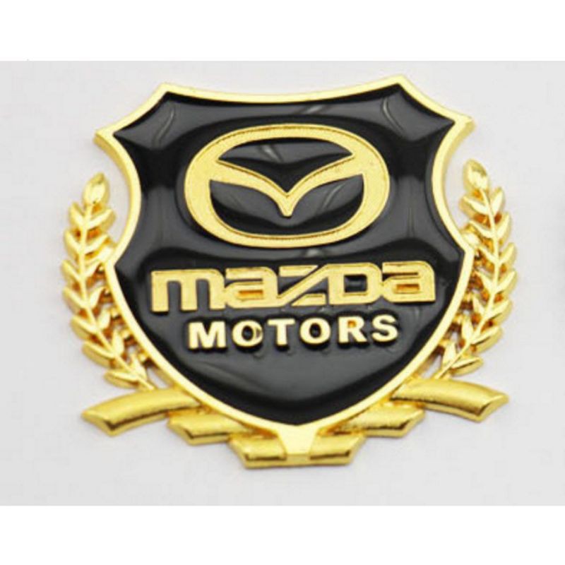 Bộ 2 logo bông lúa chất liệu hợp kim đồng hãng xe MAZDA