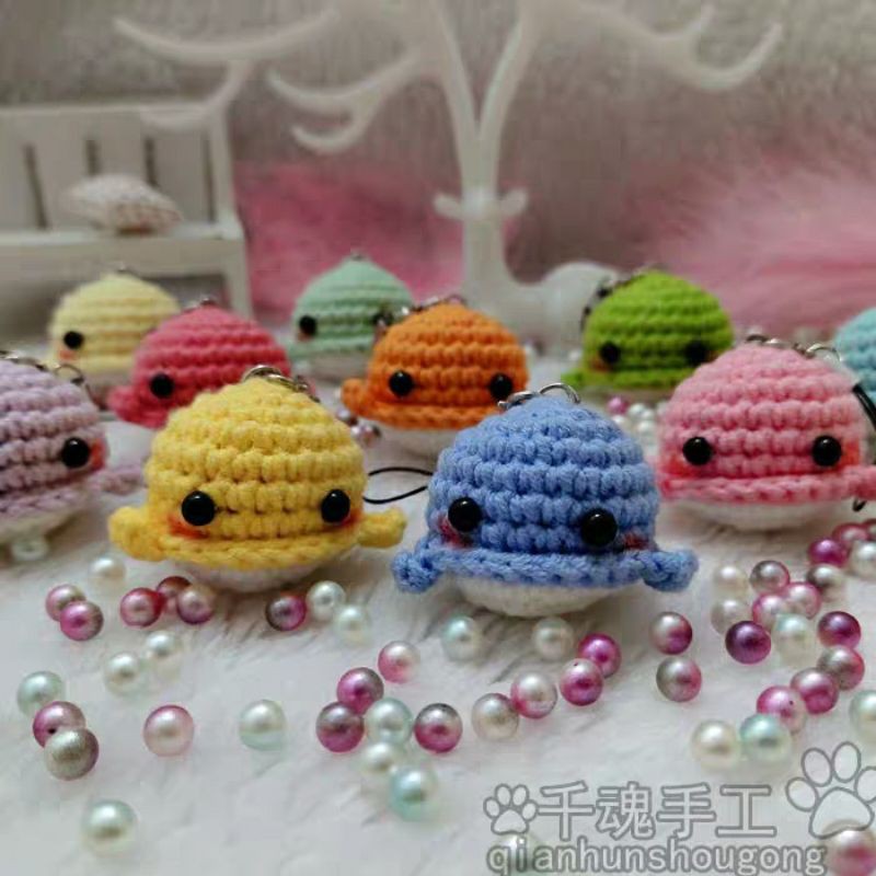 Móc khóa con cá len handmade