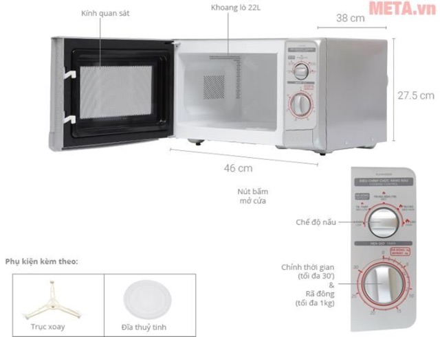 [Mã ELMS05 giảm 5% đơn 300k]Lò vi sóng Sharp 21A1- hàng chính hãng