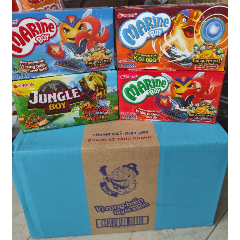 Thùng 20 hộp bánh cá marine boy trộn từ 3-4 vị hàng date luôn mới