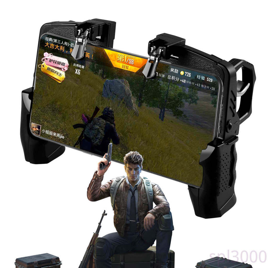 Gaming Controller Helper Mobile Phone Game Shooter Trigger Fire Button Gamepad Joystick Black