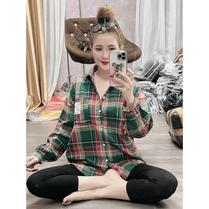 Sét Bộ Ca rô Dài Tay Kết Hợp Quần Leggin Chất Liệu Kate Mềm Mát Che Nắng Tốt Mặc Đẹp Tôn Dáng [NEW UNISEX]