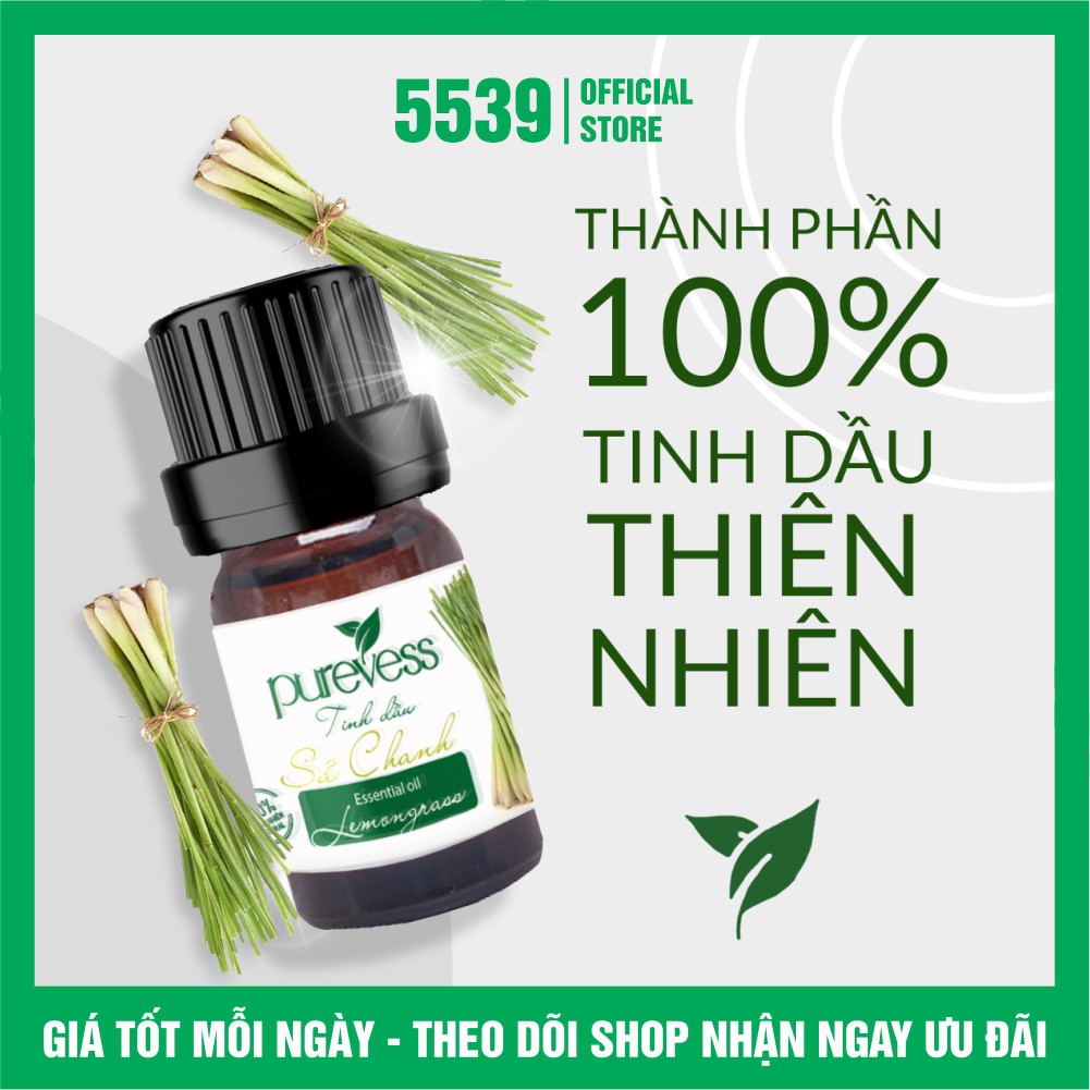 Tinh dầu đuổi muỗi thiên nhiên nguyên chất Purevess giúp thư giãn đuổi muỗi khử mùi - Shop 5539