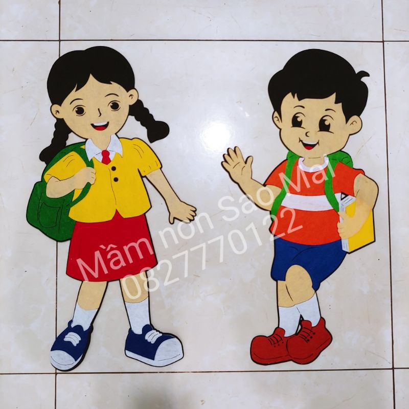 Tranh nỉ trang trí góc lớp mầm non Bé Đến Lớp