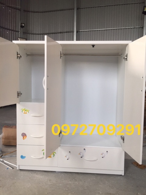 Tủ nhựa đài loan 3 cánh 4 ngăn kéo cho bé yêu