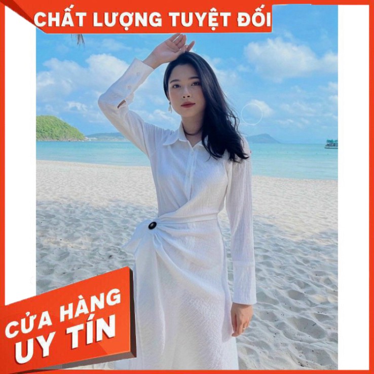 ĐẦM TRẮNG SƠMI XOẮN EO MẪU MỚI TINH 2021