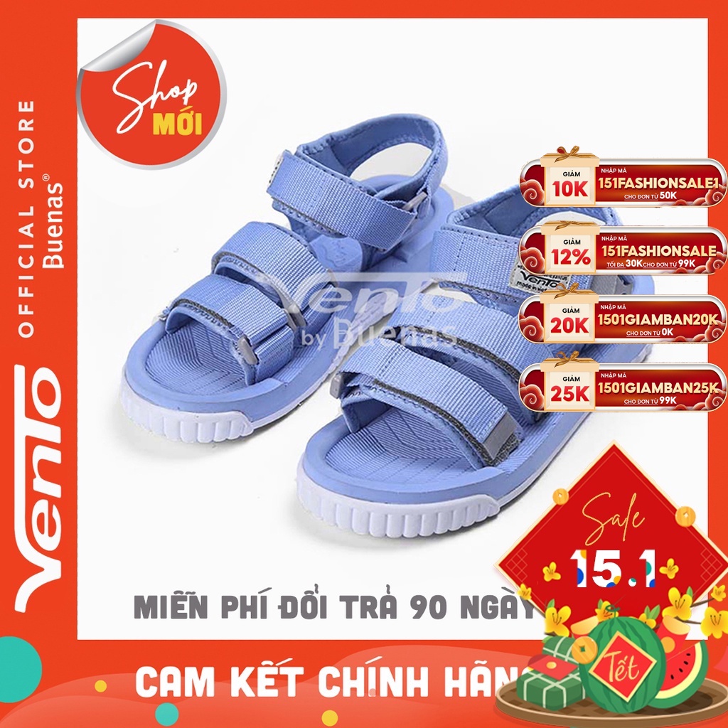 Vento sandal chính hãng quai ngang 9801 màu xanh nhạt - giày dép quai hậu nam nữ học sinh - Buenas