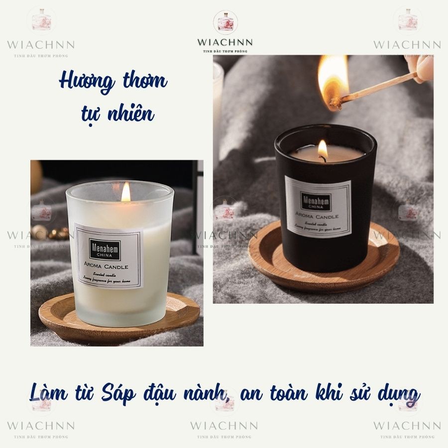 Nến Thơm Thư Giãn Không Khói Cao Cấp Aroma Menahem - Nến Thơm Sáp Đậu Nành