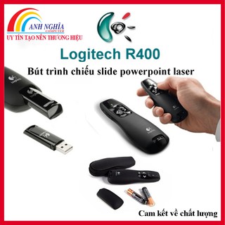 BÚT TRÌNH CHIẾU LOGITECH R400 CHÍNH HÃNG Bút trình chiếu slide powerpoint laser