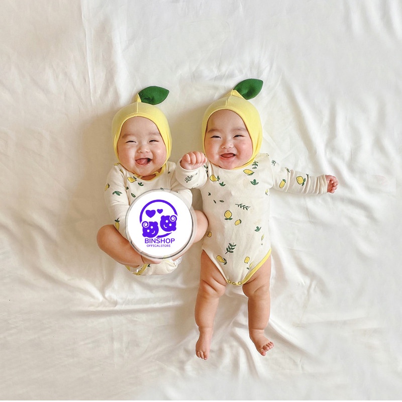 [Thun lạnh] Bodychip dài tay cho bé trai, bé gái kèm mũ, body đùi bodysuit cho bé mẫu quần áo sơ sinh cho bé 0-12M