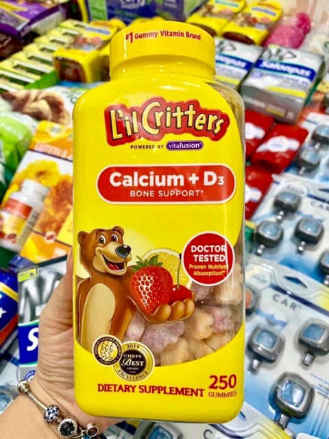 Kẹo Dẻo L'il Critter Gummy Calcium D3 giúp xương bé phát triển