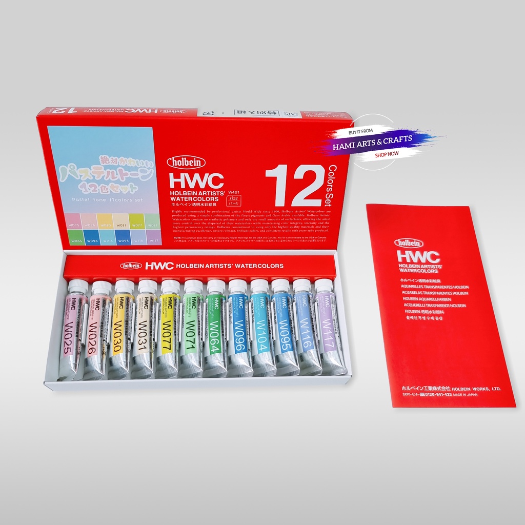 Màu nước Holbein set pastel Nhật Bản Tuýp 5ml