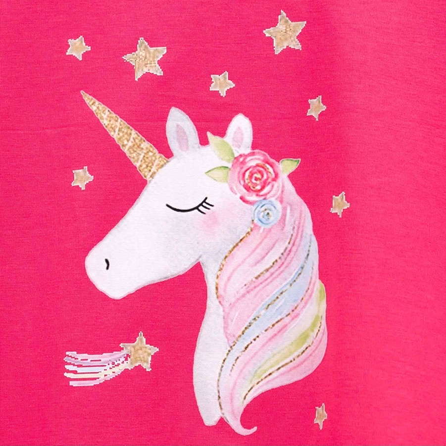 Váy bé gái công chúa Unicorn BOMINES vải cotton thoáng mát cho bé từ 3 đến 12 tuổi khoảng 12kg đến 36kg