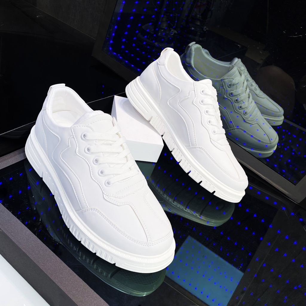 Giày thể thao sneaker nam cổ thấp đế cao 5cm chất liệu da pu cao cấp GT06 - Puno Official Store