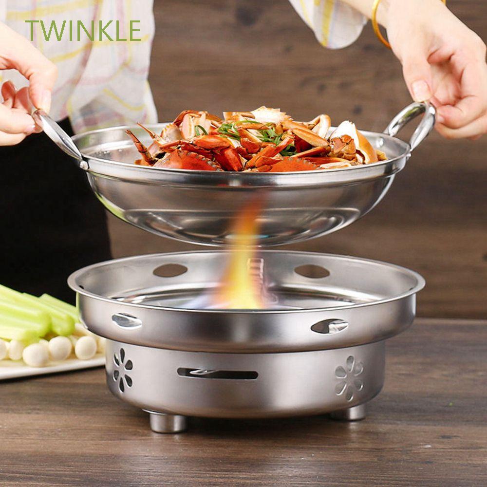 TWINKLE Solid Liquid Alcohol Hot Pot Alcohol Heater Household Cookware Cooking Stove Backpacking Windproof Stainless Steel Tourist Kitchen Gadgets… – – top1shop