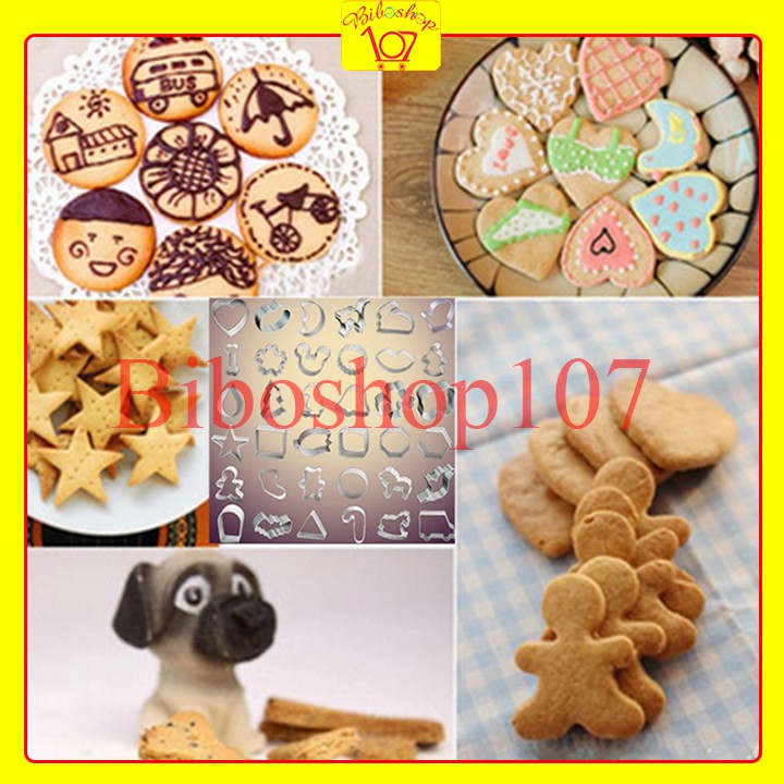 🎶Bộ 10 khuôn nhôm nhấn bánh dứa, bánh qui các hình🎶