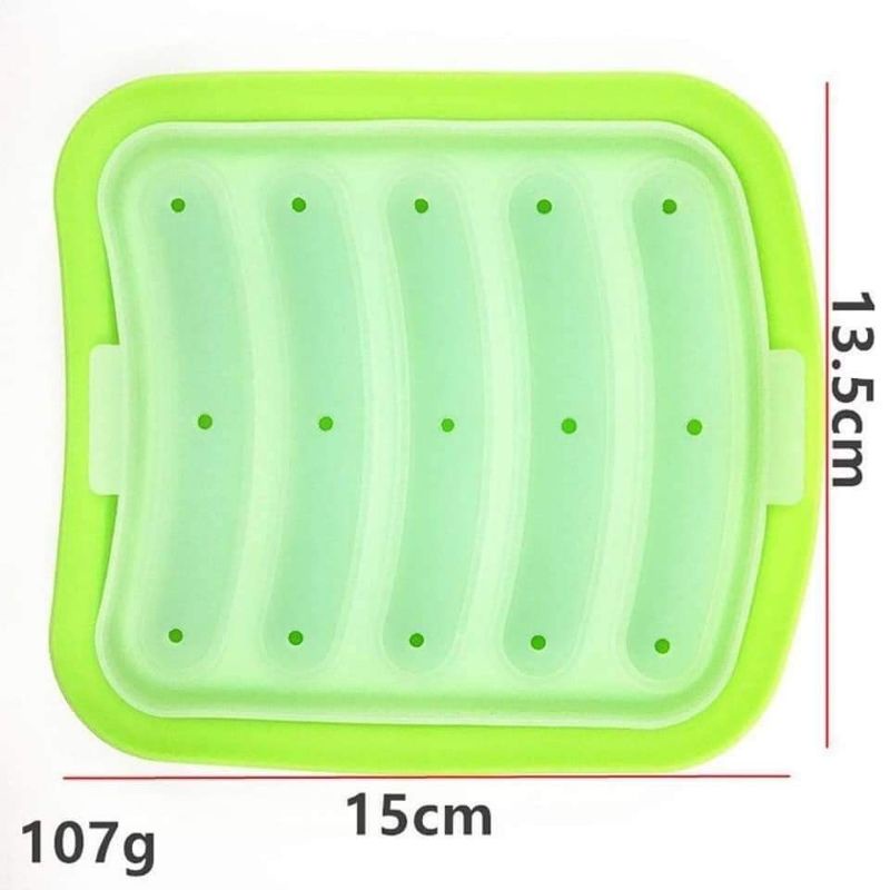 Khuôn xúc xích silicon có nắp đậy cho bé ăn dặm NPP Baby Tôm