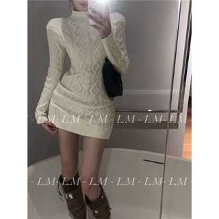 Đầm body len thừng hở lưng [ Hàng order ]