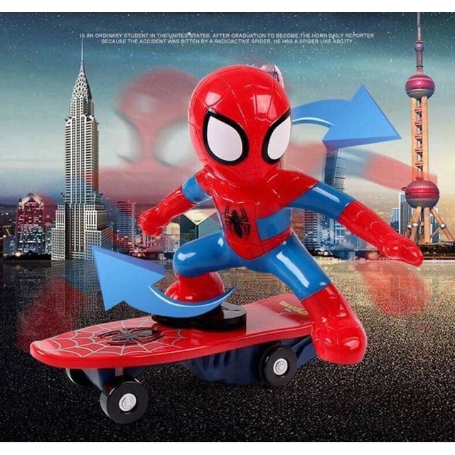 [Hot]-Đồ chơi người nhện trượt ván cho bé
