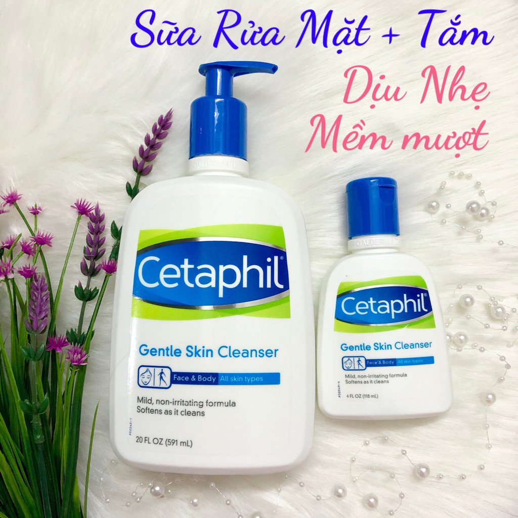 ❤️ [Hàng Mỹ] Sữa rửa mặt, sữa tắm dịu nhẹ Cetaphil Gentle Skin Cleanser Mỹ 118ml - 591ml (Face + Body)