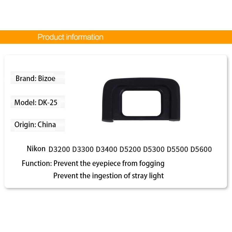 Thị Kính Máy Ảnh DK-25 Bằng Cao Su Cho Nikon D3200 D3300 D3400 D5100 D5200 D5300 D5500 D5600