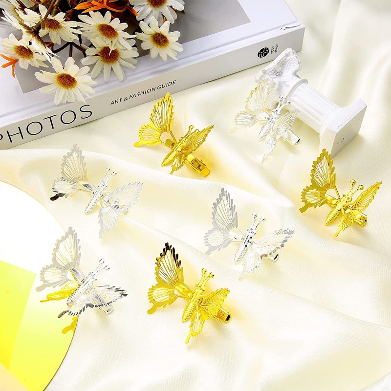 Kẹp Tóc Kim Loại Hình Bướm Dễ Thương Cho Nữ