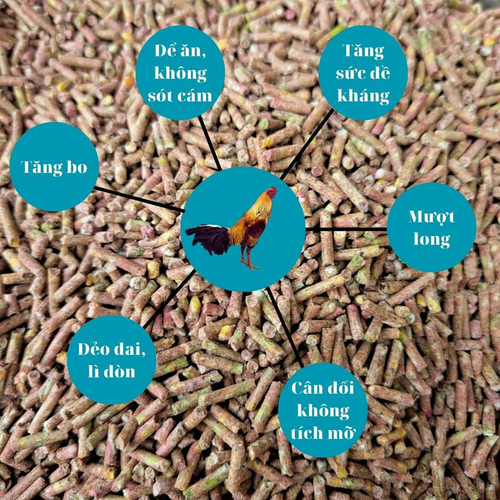 Ngũ cốc ép viên cho gà đá, gà tre chim cu gáy, két vẹt cao cấp bổ sung thêm men tiêu hóa túi 1kg