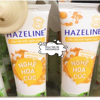 Sữa rửa mặt hazeline nghệ hoa cúc ngừa mụn 100g, 50g