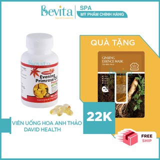 Viên uống tinh dầu hoa anh thảo David Health Evening Primrose 30 viên. Tặng Mặt nạ nhân sâm SNP - Bevita