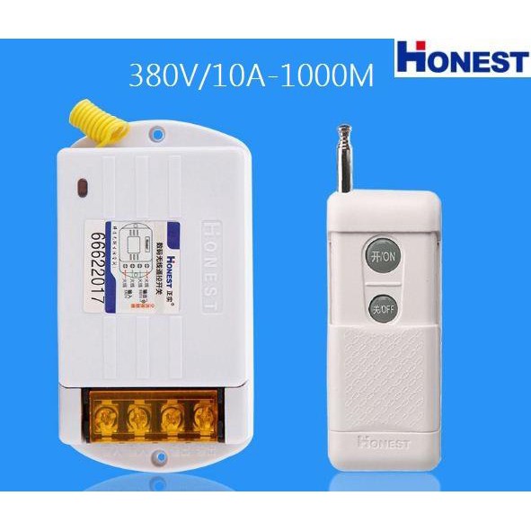 CÓ HỌC LỆNH) Công tắc điều khiển từ xa Honest HT-6220KGD công suất lớn 220v 40A 1000m dùng cho máy bơm ,moto điện.