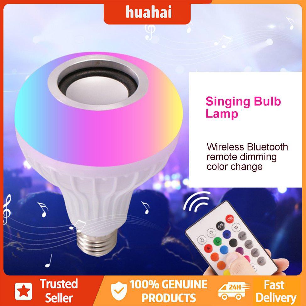 E27 Điều khiển từ xa không dây Bóng đèn âm thanh 12W 220V RGB Máy nghe nhạc ánh sáng bóng đèn RGB