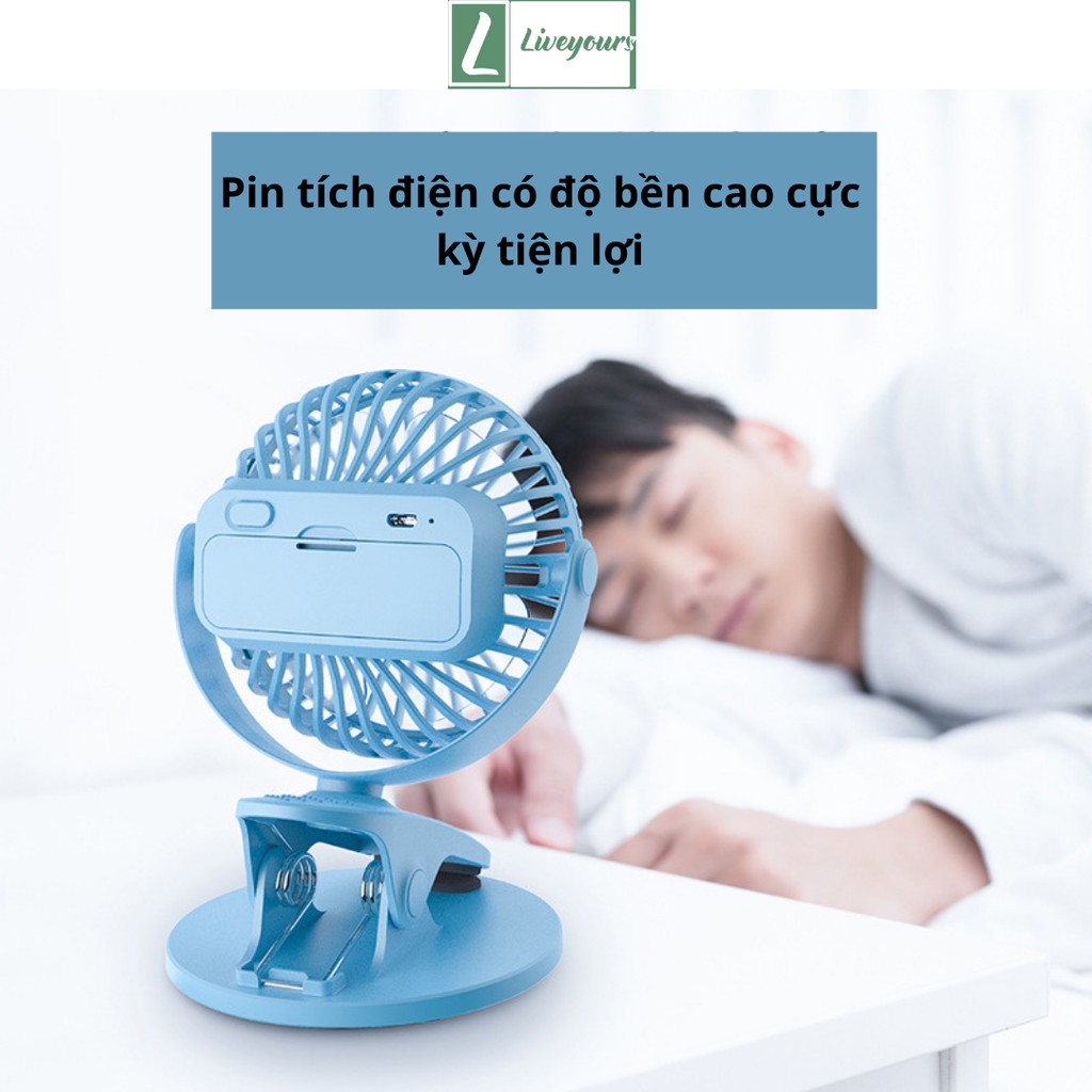 Quạt Mini | Quạt Kẹp Bàn Thích hợp cho dân Văn Phòng, Xoay 360 độ, Kẹp chắc chắn – Siêu Mát - Quạt tích điện mini | BigBuy360 - bigbuy360.vn