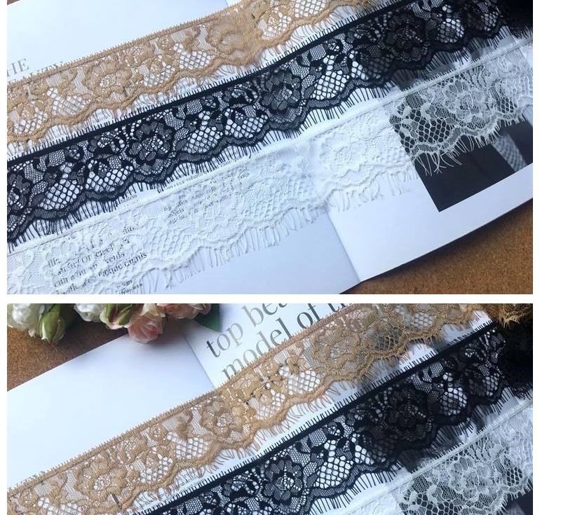 Vải ren 2 bên khâu may quần áo khăn quàng cổ có 3 màu rộng 5.5-11cm