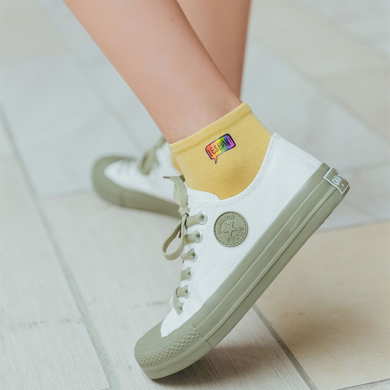 Cartoon Hot Stamping Solid Color Floral Ankle Socks Women Cute Girls Cotton White Black Anklet Boot Socks Low Cut Slipper Socks