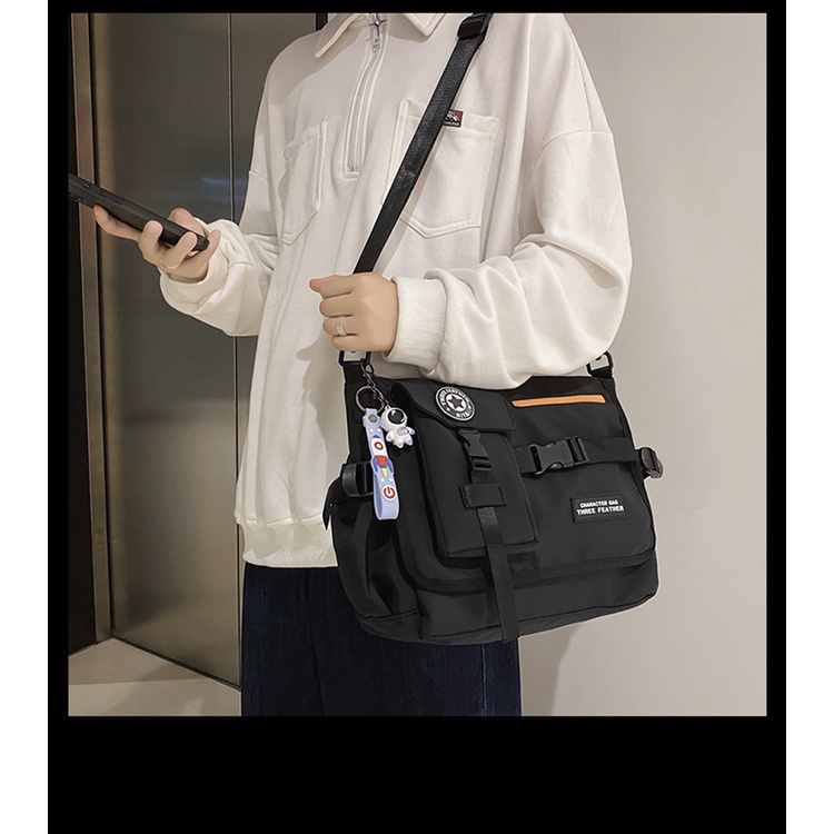Túi đeo chéo đi học chống thấm hai đai dọc ngang cao cấp BAG U TF24