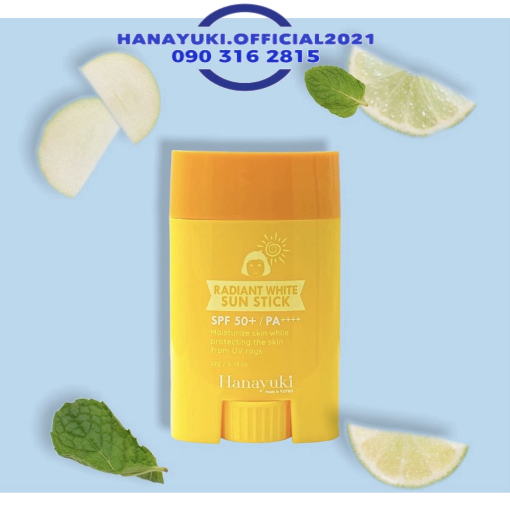 [𝐜𝐡𝐢́𝐧𝐡 𝐡𝐚̃𝐧𝐠] Sáp Chống Nắng Hanayuki Radiant White Sun Stick