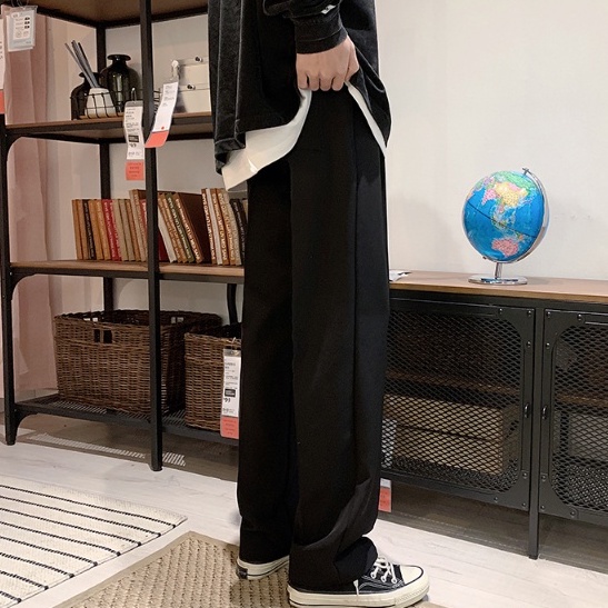 Quần Dài Ống Rộng Màu Trơn Thời Trang Mới Cho Nam