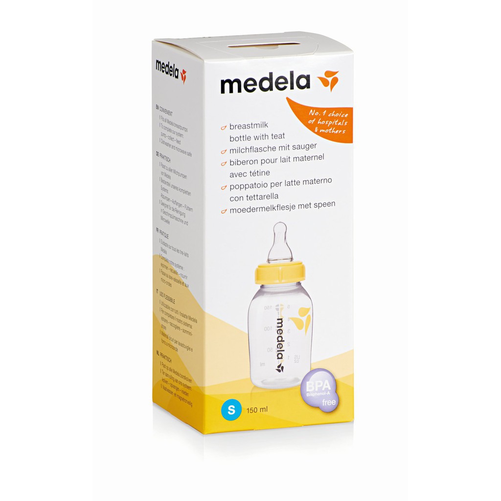 Bình sữa Medela cổ nhỏ 150ml [Chính hãng]