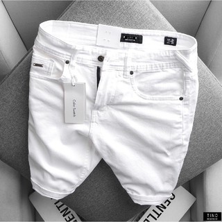 Quần short jean nam chất bò rách cao cấp hàn quốc đẹp giá rẻ MÃ SỐ 18 SHORT TRẮNG TRƠN