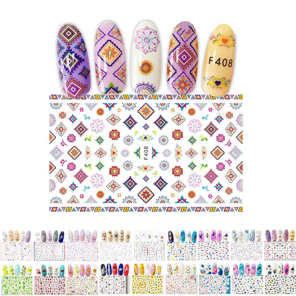 (Hàng Mới Về) Nhãn Dán Trang Trí Móng Tay 3d Phong Cách Bohemia Dành Cho Nữ