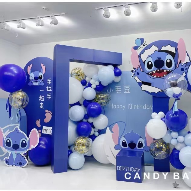 DISNEY Set 35 Bong Bóng Trang Trí Tiệc Sinh Nhật Hình Stitch & Stitch Cho Bé Trai