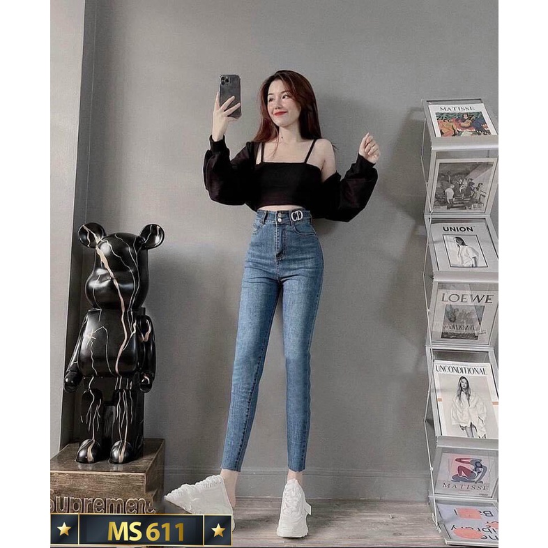 Quần Jean Nữ Lưng Cao ❤️FREESHIP❤️ Quần Bò Nữ Mẫu Mới Ôm Dáng Xinh Xắn Thời Trang Chuẩn Hàng Shop A-T Fashion - QJNU38
