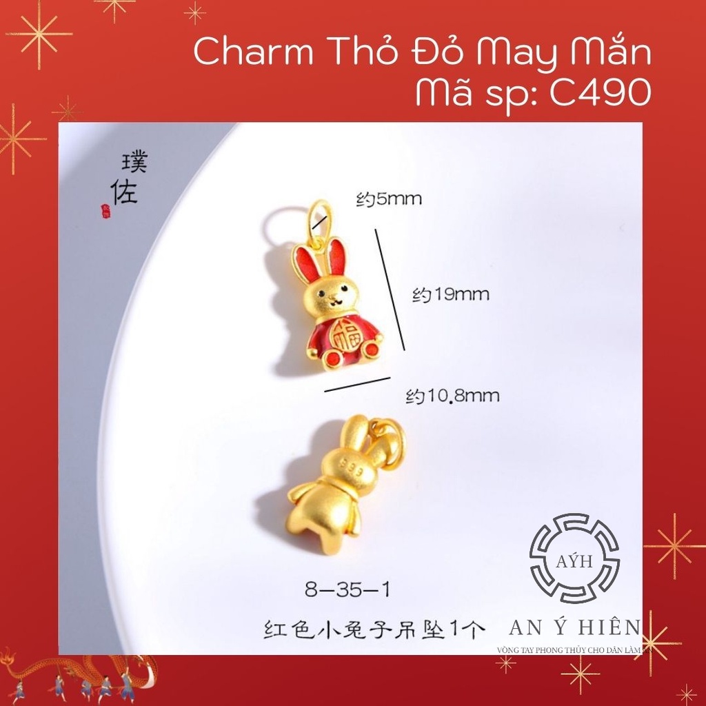 Charm Thỏ đỏ may mắn #C490 ( An Ý Hiên)
