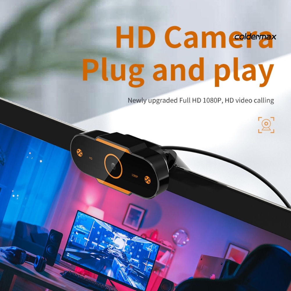 Webcam USB độ nét cao có micro dùng để livestream dành cho máy tính bàn/máy tính xách tay